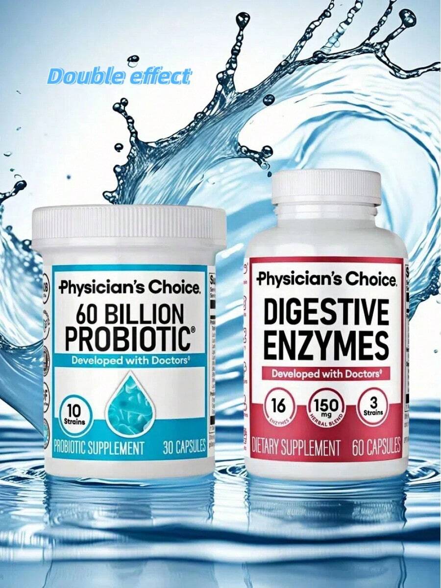 Digestive Enzyme Probiotics Combination-Digestive Enzyme Probiotics-Rich In Multiple Enzymes And Probiotic Strains-Organic Ginger Root And Mint Leaf Mixture-Soothing Stomach-Improving Intestinal Tract - Khác - Xem 1