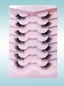 Rikuaild Half Lashes 7 par miękkich naturalnych delikatnych rzęs kocie oko narzędzie do makijażu cienki czarny pasek sztuczne rzęsy przedłużanie