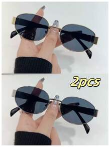 1 Juego/2 Juegos/3 Juegos/4 Juegos/6 Juegos Gafas de marco ovalado superligero y oversize, versátiles y de moda, adecuadas para mujeres, marco grande adelgazante para ir de fiesta, para combinar con la vida diaria y como accesorio de viaje al aire libre, de estilo vintage ovalado imprescindibles para el verano, como atuendo para salir, de vuelta al colegio
