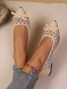 Women's Breathable Mesh Pointed Toe Colorblock Flats, Comfortable Minimalist Modern Casual Street Style Versatile Loafers (Size Runs Small, Narrow Feet, Suggest Ordering 2 Sizes Up) - Apricot - View 2