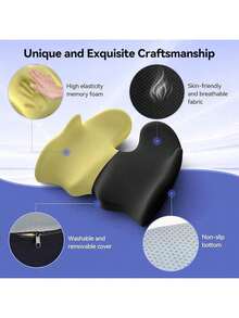 Seat Cushion, Memory Foam Cushion For Office Chair, X Large Desk Chair Cushions, Pad Pillow Seat Cushion For Tailbone Pain Relief & Pressure Relief Sciatica For Long Sitting - Black - View 5