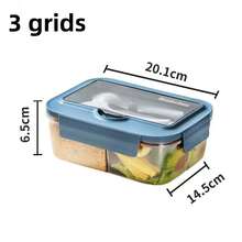 1pc 1400ml Adult Bento Box, PP Material, Plastic, With Utensils And Leak-Proof Lid, 3-Compartment Lunch Container School Supplies, Back To School, Fixed Inner Compartments, Reusable And Microwave Plastic Lunch Box, Suitable For Office Workers, Students, Office, School, Party, Outdoor, Camping, Picnic, Snacks - Multicolor - View 14