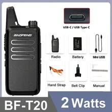 Baofeng 宝峰4个装BF-T20迷你对讲机2W便携式USB充电4个装双向无线电升级狩猎玩具 - BF-T20-4PCS - 查看 2