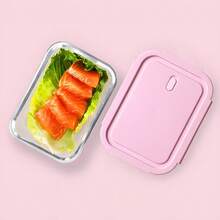 3件套玻璃饭盒套装含3件餐具和保温袋，大容量透明盖厚玻璃，可微波炉加热，适合上班族、学生带饭、水果 - 彩色 - 查看 8