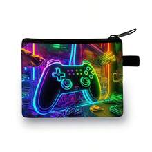 彩色红色/蓝色/黑色节日宇航员印花零钱包 - 休闲风格，涤纶材质 - 彩色 - 查看 3