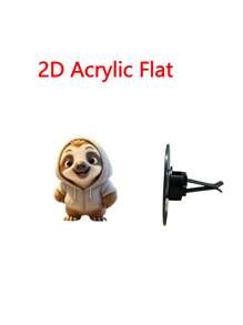 1pc 2D Flat Acrylic Cute Cartoon Sloth/Teddy Bear Car Air Vent Fragrance Diffuser, Air Freshener Clip With Fragrance Tablet, Suitable For Teacher's Day, Thanksgiving, Christmas Gifts