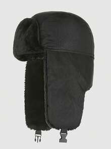 1pc Velvet Trapper Hat, Warm Ear Protection Waterproof Hunting Cap For Winter Winter Outfits