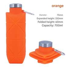 Creative Portable Diamond-Shaped Water Bottle Portable Silicone Foldable Retractable Water Cup 700ml Outdoor Sports Water Bottle