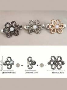 3 件/5 件裤腰收紧器，可调节腰带扣套装，用于使牛仔裤更紧的额外纽扣，用于裤子、牛仔裤、袖子的纽扣调节器（银色）可调节金属纽扣别针，用于牛仔裤和服装，时尚女孩的配饰（金色与半金色相同，银色与亮银色相同，黑色与枪黑色相同） - 彩色 - 查看 7