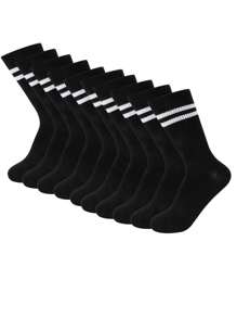 1/5/6/10/12 Pairs Solid Color Elastic Bottom Unisex Outdoor Sports Riding Running Mid-Calf Socks