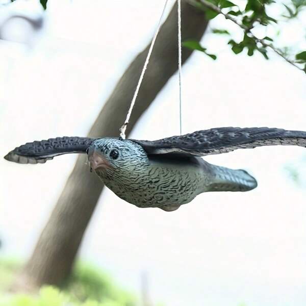 Realistischer Flugfalken-Attrappe aus Harz - lebensechter Vogelscheuche mit Aufhängeseilen für Garten & Outdoor Feiertags-Dekoration, Gartendekoration | dekorativer Vogelvertreiber | langanhaltend Dekoration