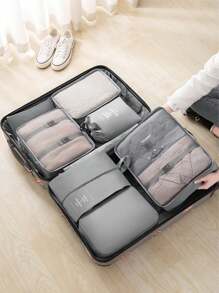 7/8pcs Travel Organizer Bags, Waterproof Portable Packing Cubes, Clothes Storage Bags, Luggage Organizer Set, Underwear Bags, Waterproof Zippered Laundry Bags, Packing Pouches, Travel Essentials, Dorm Essentials, Back To School Nylon, School Student Teacher, Back To School Backpack, Beach Holiday