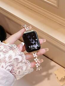 1 New Flower Bracelet Strap Compatible With Apple Watch 38/40/41/42/44/45/46/49mm Compatible With Apple Watch Strap Ultra/Se10/9/8/7/6/5/4/3/2/1