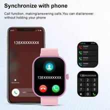 全新 2.01 英寸全触摸屏硅胶智能手表，男女通用运动健身追踪器，具有 100 多种锻炼模式、无线通话、远程摄像头、音乐控制、时钟、天气 - 是送给男士、女士、朋友、爱人、家人的绝佳礼物 - 黑色 - 查看 5