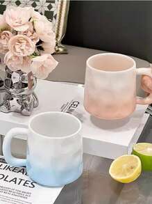 CMYD Studio 1pc 400ml Handmade Ceramic Coffee Mug, Asymmetrical Nordic Style Tea Cup, Suitable For Home, Bedroom, Office, Gift, Family Gathering