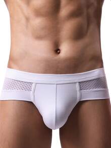 拼接比基尼男士U型凸丁字裤内裤，凉爽网眼性感透气内衣