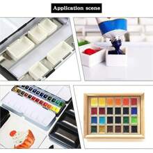 10/20/30/50pcs 0.24oz(7.2ml) Watercolor Half Pans, White Plastic, Empty Watercolor Paint Pans, Travel Tins, Paint Case, ABS Resin, For Watercolor Acrylics Palette, Art Supplies, Crafts, Sewing Accessories,Back To School,School Supplies