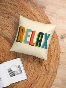 2pcs English Letter Pattern Decorative Pillow Cases, Square Pillow Covers With Letter Prints, No Pillow Inserts, Suitable For Sofa, Living Room