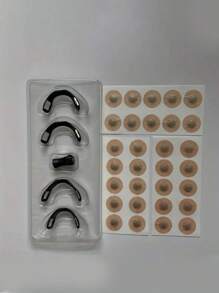 Nasendilatator Nasenpflaster Set - Erhöht den Sauerstofffluss und verbessert den Schlaf, beige leichte und schweißfeste Nasenpflaster, keine Elektrizität oder Batterien erforderlich, enthält 4 Größen von Nasenhaltern, 1 Nasenpflaster-Halter und 30 magnetische Nasenpflaster, perfektes Geschenk für Familie, Freunde und Liebste