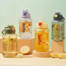 Vaso con pajita de gran capacidad de 800/1000ml, a prueba de fugas, diseño unisex lindo, portátil y conveniente para deportes al aire libre