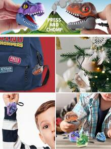 Voiture jouet dinosaure pour garçons et filles, porte-clés, pendentif de sac d'école, pendentif d'arbre de Noël, figurines de dinosaures Jurassiques cartoons tels que le Tyrannosaure Rex, le Tricératops, le Vélociraptor, l'Ankylosaure, le Spinosaure, le Carnotaure. Pendentifs de jouets, porte-clés. Idéal pour des cadeaux de fête intéressants et raffinés pour les enfants.