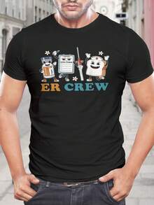 Camiseta divertida de dibujos animados del personal de urgencias | Camiseta para el personal de urgencias | Bonita camiseta para enfermeras, médicos y equipo médico | Regalo para técnicos de urgencias médicas y paramédicos | Camiseta de agradecimiento para trabajadores de la salud para hombres y mujeres - Negro - Ver 1