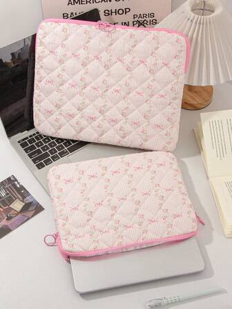 1 pieza Bolsa para tableta con estampado floral y de rayas de 11 pulgadas/13 pulgadas, bolsa para computadora colorida y linda, estuche de protección, bolsa pequeña para archivos, funda para computadora portátil, bolsa para transportar computadora de 11 pulgadas/13 pulgadas, funda portátil para tableta compatible con iPad Air 4, iPad Pro 11, iPad Mini 5, , a prueba de golpes, resistente al agua, para negocios, para la escuela
