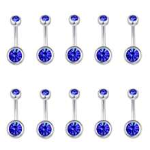 1/7/10pcs Stainless Steel 14G Low-Allergy Navel Rings, Unisex Body Piercing Jewelry