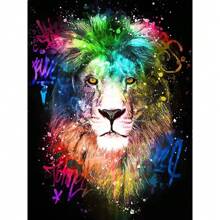 1pc Wall Arts Posters Optional Frame Animals Abstract Colorful Lion Animal Canvas Painting Graffiti Wall Art Picture Artwork Modern Posters And Prints Home Decor