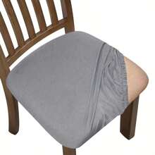1pc Solid Color Stretch Chair Cover, Machine Washable, Easy Installation, Dining Chair Slipcover, Suitable For Home And Office Furniture Decor