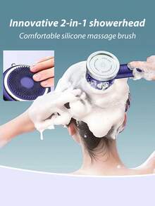 1 Set New Massage Shower Head With 1.5m Flexible Hose And No-Drill Wall Mount Bracket Bathroom Bathroom Accessories Bathroom Tools - Multicolor - View 3