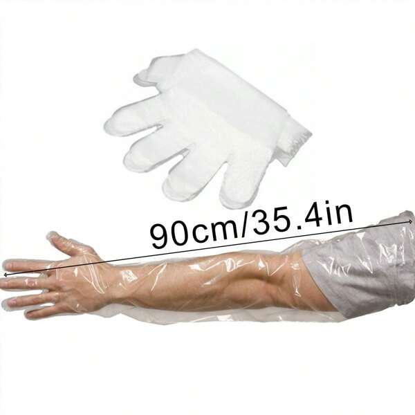 50Pcs Long Veterinary OB Gloves – Disposable C-Section Gloves For Livestock, Farm Animal Birthing, Artificial Insemination, Hunting, Field Surgery & Equine Breeding | Abdominal Exam Surgical Gloves For Outdoor Vet Use