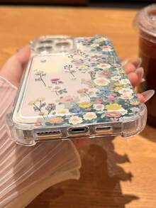 1 pieza Funda protectora de teléfono con estampado de flores y mariposas, hecha de TPU reforzado con 4 esquinas anti-caída, compatible con iPhone 11, 12, 13, 14, 11 Pro Max, 12 Pro Max, 13 Pro Max, 14 Pro Max, XR, 15, 15 Pro, 15 Pro Max, resistente al agua, a los golpes y a los arañazos