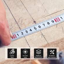 1 件木工 T 型轨道卷尺 0.5 英寸宽自粘式公制刻度尺适用于斜切轨道路由器台锯测量工具 - 白色 - 查看 6