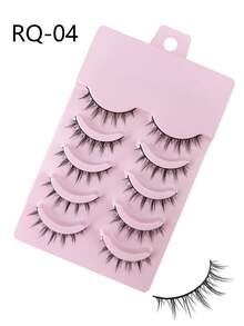 Hinarin 5 对 Manga 假睫毛 全条装 全新 自然 纤细 柔软 假睫毛 日常约会 化妆 条状睫毛、睫毛、睫毛、假睫毛 - 黑色 - 查看 7