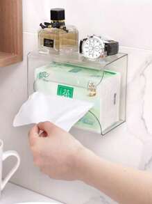 1 pezzo Porta fazzoletti in acrilico a motivo ghiacciato - Dispenser di carta igienica da parete per bagno, soggiorno e camera da letto - Accessorio essenziale per la casa, oggetti per le vacanze
