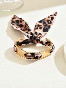 1pc Elegant & Stylish Women Multi-Color Ribbon Bangle, Alloy Beach Vacation Bracelet Accessory For Ladies