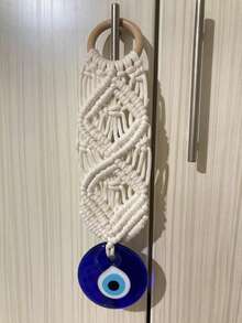 1 pièce Décoration d'œil mauvais bleu, ornement mural de style simple, peut être utilisé comme pendentif ou charm de voiture