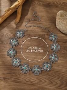 European And American Accessories - Hollow Cross Pendant Wave Side Waist Chain, Sexy Multi-Layer Body Chain Accessories Fall, Autumn, Halloween