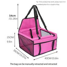 1 Stück Hundeautositz und Reisegurt - Oxford atmungsaktiv faltbar weich waschbar Haustierträger mit Gurt und verstellbaren Schultergurten, ermöglicht sicheres Autofahren und bietet Katzen und kleinen Hunden eine bequeme Aussicht