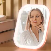 Espelho de Maquiagem com Luzes LED, Espelho de Viagem Portátil Dobrável com Suporte Ajustável, 3 Modos de Cor, Espelho de Vaidade Iluminado, Tela Sensível ao Toque Regulável, Espelho de Vaidade para Penteadeira, Quarto, Provador, Espelho com Rotação de 360°, Recarregável por USB de Mesa, Presente do Dia dos Namorados, Presente do Dia das Mães, Presente para Mulher