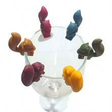 1Set Silicone Wine Glass Labels, Water And Drink Cup Decorations, Party Wine And Champagne Flute Identification Markers, Wedding And Birthday Supplies, Home And Party Decorations - Multicolor - View 4