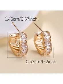 1 对简约心形精致女士耳环，百搭且