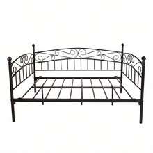 Metal Daybed Frame Multifunctional Mattress Foundation/Bed Sofa With Headboard, Twin, Black-3826 - Multicolor - View 5