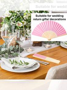 1 件/5 件/10 件/20 件折扇、手持折叠纸扇、粉色纸质手扇、竹扇、粉色婚礼折扇、可折叠手扇、DIY 粉色工艺扇、老式粉色手扇、DIY 个性化折叠纸扇、便携式派对婚礼用品、手扇礼品装饰婚礼扇、手持扇 - 彩色 - 查看 10