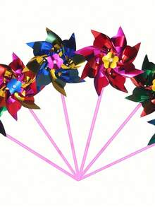 20 件塑料彩虹风车派对风车，彩虹亮片迷你风车套装 - 色彩鲜艳，防水防晒，适用于花园装饰和派对礼品（需要 DIY 组装），户外，小礼物，花园玩具（颜色随机）20 件塑料彩虹风车派对风车，彩虹亮片迷你风车套装 - 彩色 - 查看 4