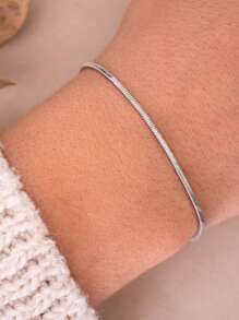 1 stuk Boho Elegante Slangenbot Ontwerp Eenvoudige Armband Dagelijks Draagbaar, Voor Koppels, Bruidsmeisjes, Moederdag, Dagelijks, Bruiloft, Strandvakantie, Ramadan