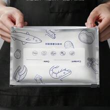 10pcs Antibacterial Aluminum Foil Food Storage Bags, Resealable Airtight Zipper Freezer Bags, For Fridge, Freezer, Kitchen, Home