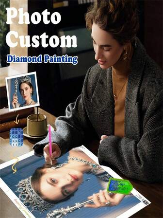 Customized Diamond Painting Picture Kit – DIY 5D Rhinestone Art From Personal Photo | Stylish And Unique Handmade Gift For Loved Ones – Ideal For Pet Owners, Couples, Kids, Parents – For Birthdays, Christmas, Graduation, Valentine's Day, Housewarming