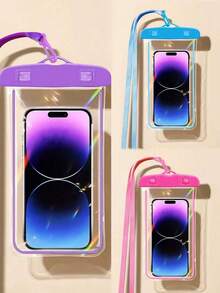 5pcs Portable Waterproof Luminous Phone Pouch, With Glow Sensitive Screen, Waterproof Diving Protective Case, Floating Phone Bag, Ideal For Summer Travel, Diving, Swimming, Beach Activities (Choose 1/2/3/5PCS) - Multicolor - View 18